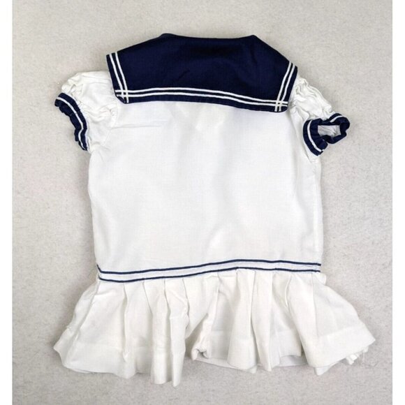 VINTAGE INFANT BABY NAUTICAL THEMED SAILOR OUTFIT DRESS - - Picture 8 of 11